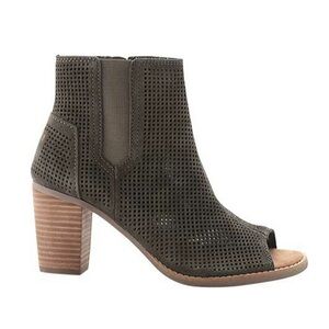 Toms Majorca Peep Toe Booties Oliver Green